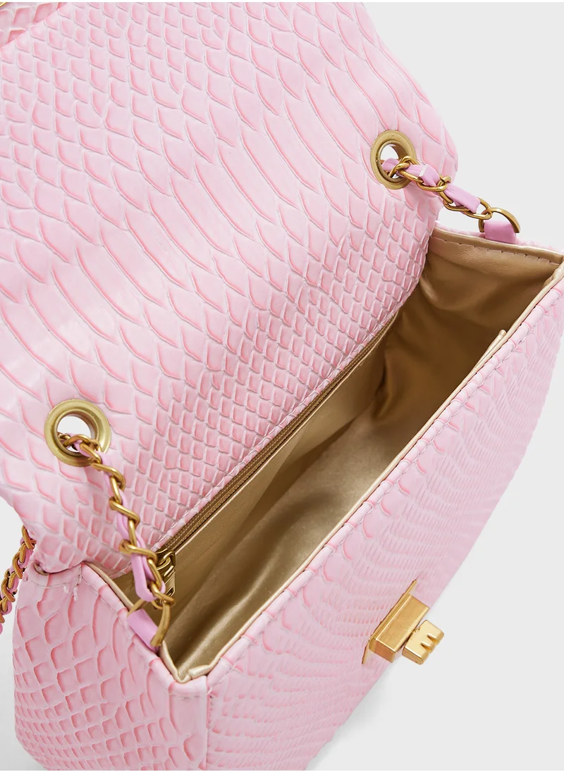 ايلا Snake Print Crossbody Bag