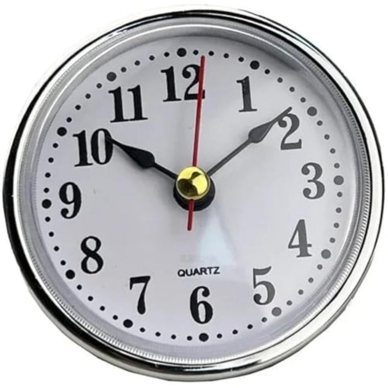 Gold Mini Clock Insert 65mm 2-1/2Inch Round Movement White Face Tone Arabic Numerals Clock Head Mini Home Décor Products - Image 1