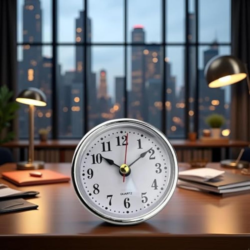 Gold Mini Clock Insert 65mm 2-1/2Inch Round Movement White Face Tone Arabic Numerals Clock Head Mini Home Décor Products - Image 2