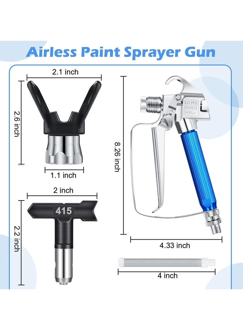 SYOSI - 17 Pcs Airless Paint Sprayer Gun Set with Nozzle Guard, Spray Tips, and Filters for Airless Spraying Machines, Paint Accessories - Image 1