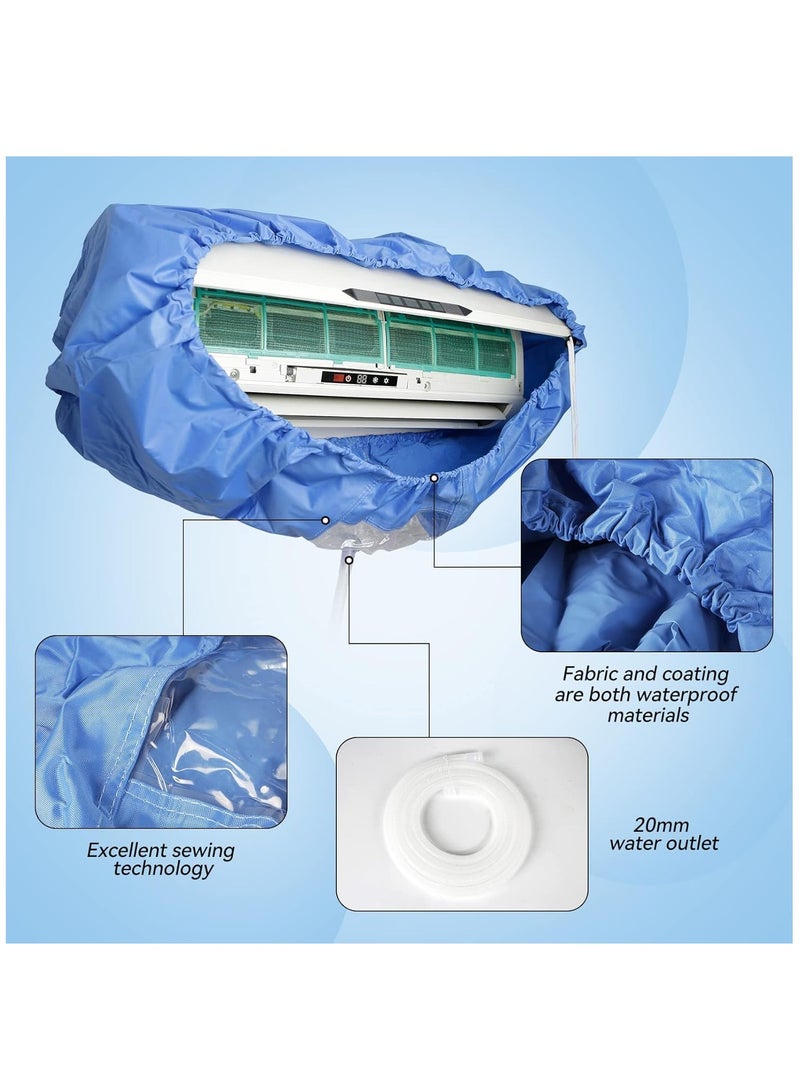Split Air Conditioning Cleaning Waterproof Cover Bag, AC Unit Dust Washing Clean Cover Kit with 9ft Water Pipe Wall Mounted Air Conditioning Protector Service Bag Fits 9000 to 12000BTU - Image 4