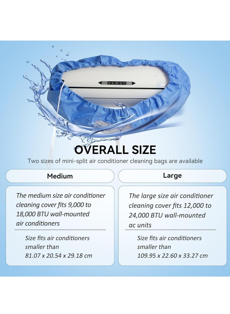 Split Air Conditioning Cleaning Waterproof Cover Bag, AC Unit Dust Washing Clean Cover Kit with 9ft Water Pipe Wall Mounted Air Conditioning Protector Service Bag Fits 9000 to 12000BTU - Image 5