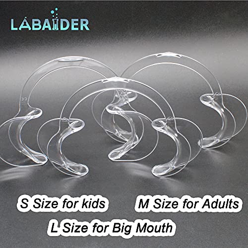 LabAider Dental Cheek Retractor, 9-Pack 100% BPA-Free C-Shape Autoclavable Mouth Opener Retractors for Teeth Whitening, Party, Mouthguard Challenge Game (3X Size S, 3xSize M, 3xSize L) (9 Pack) - Image 3
