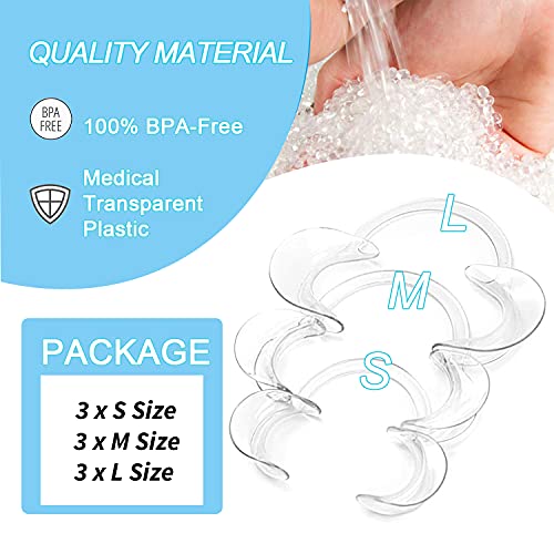LabAider Dental Cheek Retractor, 9-Pack 100% BPA-Free C-Shape Autoclavable Mouth Opener Retractors for Teeth Whitening, Party, Mouthguard Challenge Game (3X Size S, 3xSize M, 3xSize L) (9 Pack) - Image 2
