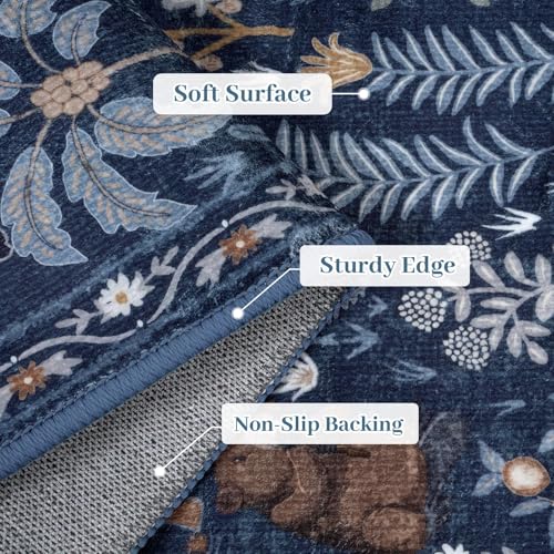 OJIA Jungle Print Rugs for Living Room 8x10 Washable Area Rugs for Bedroom, Modern Non-Slip Ultra-Thin Soft Large Carpet Non-Shedding Nursery Rug for Teens Kids Playroom Dining Room Home Decor - Image 4