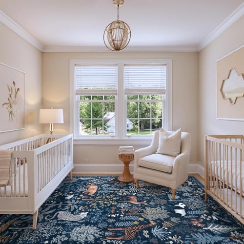 OJIA Jungle Print Rugs for Living Room 8x10 Washable Area Rugs for Bedroom, Modern Non-Slip Ultra-Thin Soft Large Carpet Non-Shedding Nursery Rug for Teens Kids Playroom Dining Room Home Decor - Image 5