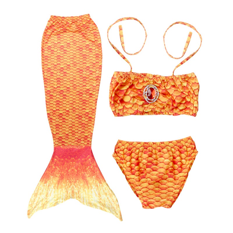 Generic Childrens mermaid swimsuit wholesale tail kids bikini suit girls baby swimming clothes can wear flippers MRY-005-J (skirt underwear bra) 