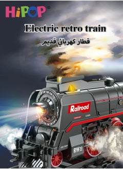 HIPOP Steam Train Toy Set for Kids,Electric Train Toy with Musical lighting,Simulation Track,Locomotive,Carriages,Trees,Electric Assembly Toy Rail Car  - Image 5