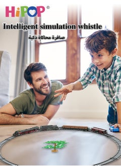 HIPOP Steam Train Toy Set for Kids,Electric Train Toy with Musical lighting,Simulation Track,Locomotive,Carriages,Trees,Electric Assembly Toy Rail Car  - Image 3