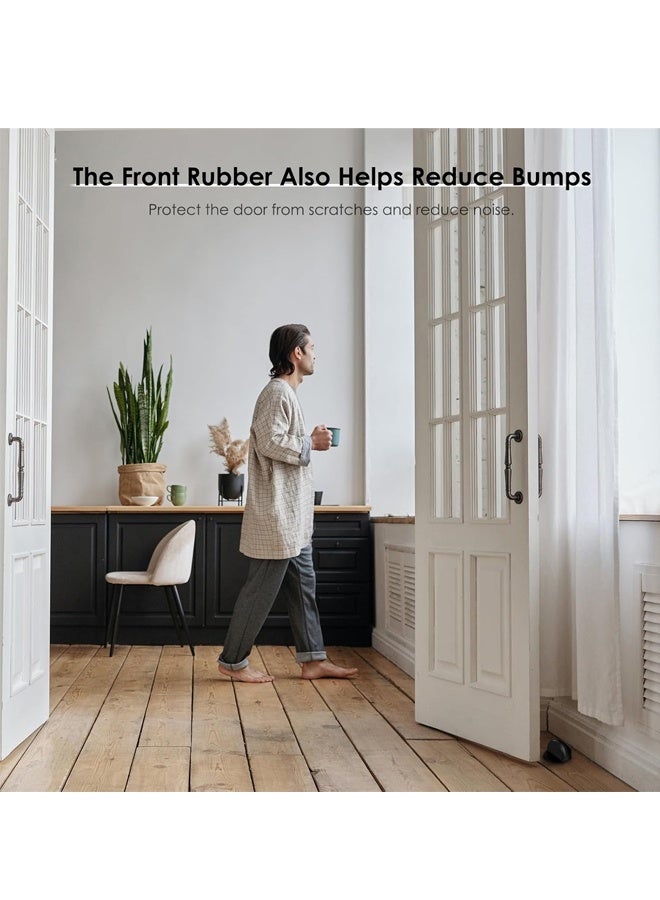 4 Pcs Self Adhesive Door Stoppers, Stainless Steel Floor Door Stop Wall Protector, Half Dome Floor Gate Stopper - Image 5