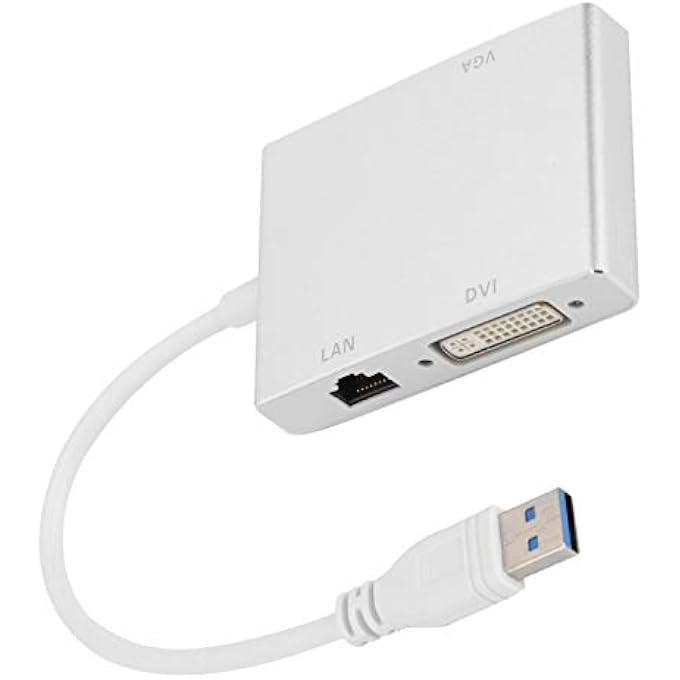 rayihni HDMI CONVERTER SILVER 4 IN 1 LIGHTWEIGHT LONG SERVICE LIFE USB 3.0 ADAPTER HUB ALLOY AND ABS MATERIAL FOR PROJECTOR, PC - Image 3