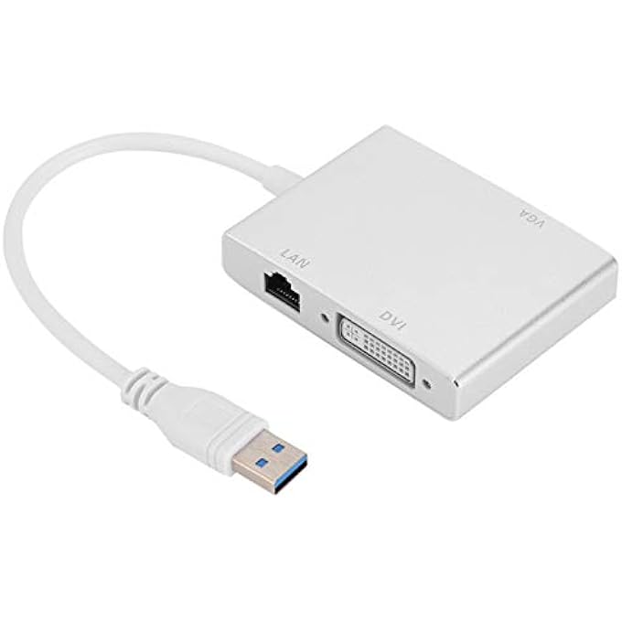 rayihni HDMI CONVERTER SILVER 4 IN 1 LIGHTWEIGHT LONG SERVICE LIFE USB 3.0 ADAPTER HUB ALLOY AND ABS MATERIAL FOR PROJECTOR, PC - Image 2