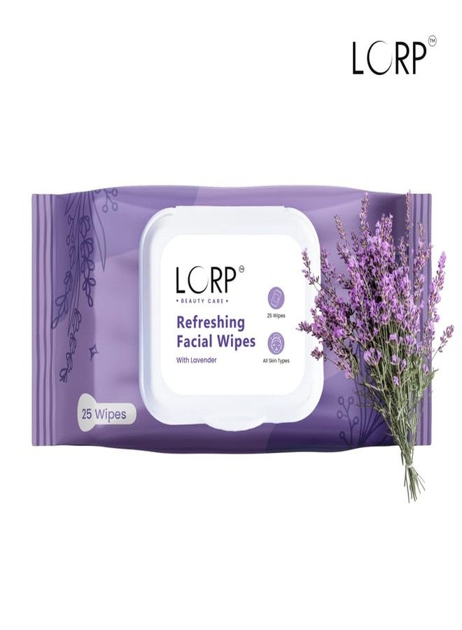 LORP Refreshing Facial Wipes With Lavender & Vitamin-E Enriched | Dermatologically Suited |All Skin Types | 3 Packs Of 25 Wipes| - Image 2
