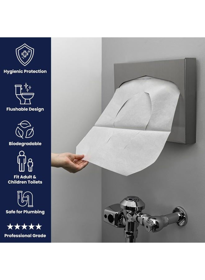 Hospeco Discreet Seat DS-1000 Half-Fold Toilet Seat Covers, White (4 Pack of 250) - Image 2