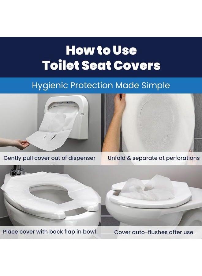 Hospeco Discreet Seat DS-1000 Half-Fold Toilet Seat Covers, White (4 Pack of 250) - Image 3