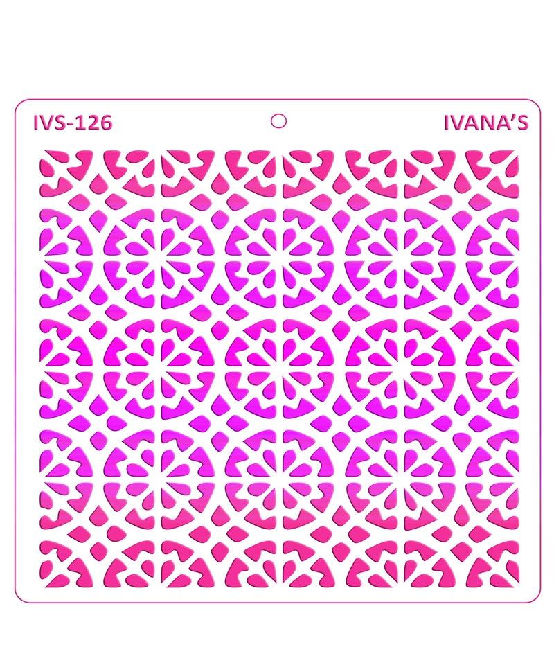 IVANA'S Art & Craft Stencil for Art & Craft, DIY Decorative Stencil for Painting on Canvas, Fabric, Cloth, Paper, Glass, Furniture and Wall, Size - 6 x 6 inch, Pack of 1, IVS-126, Off White - Image 3