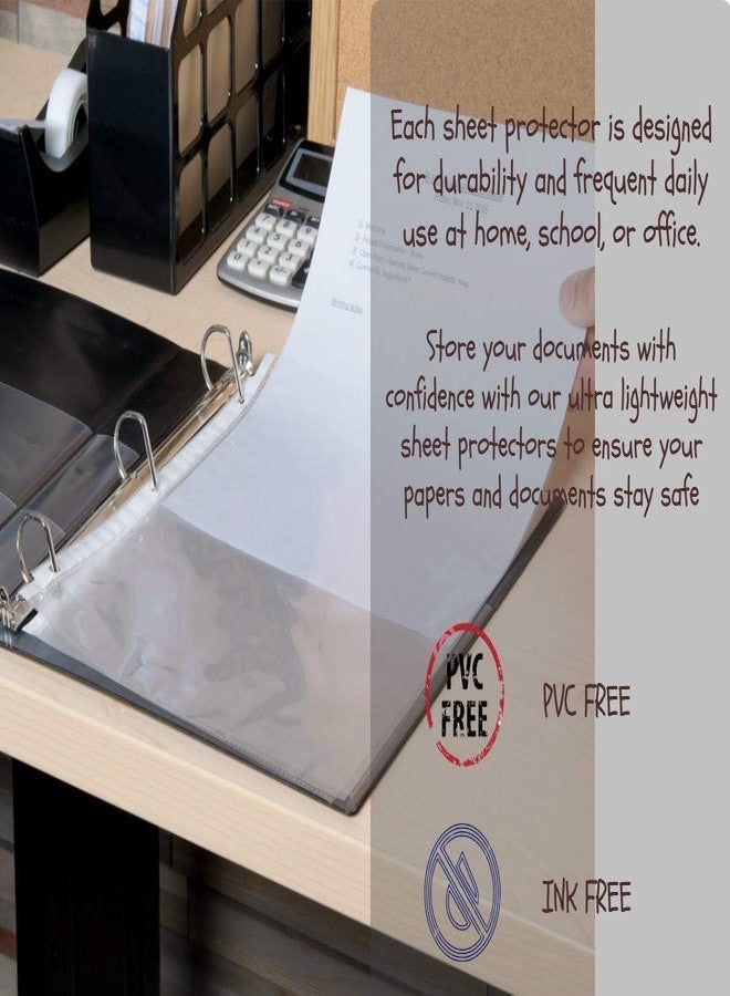 1InTheOffice Clear Letter Size Sheet Protectors, 8.5 x 11, Top Load, 100 Pack - Image 4