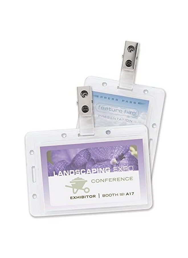 Office Depot - Plastic Convertible Badge Holders With Clips, Box Of 50, Xs-50 - Image 1