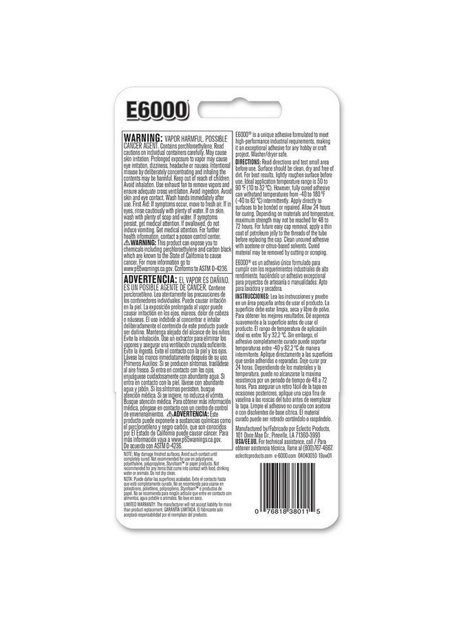 Eclectic Products - E6000 237039 Multipurpose Adhesive, Black, 2 Oz (Тwo Рack) - Image 1