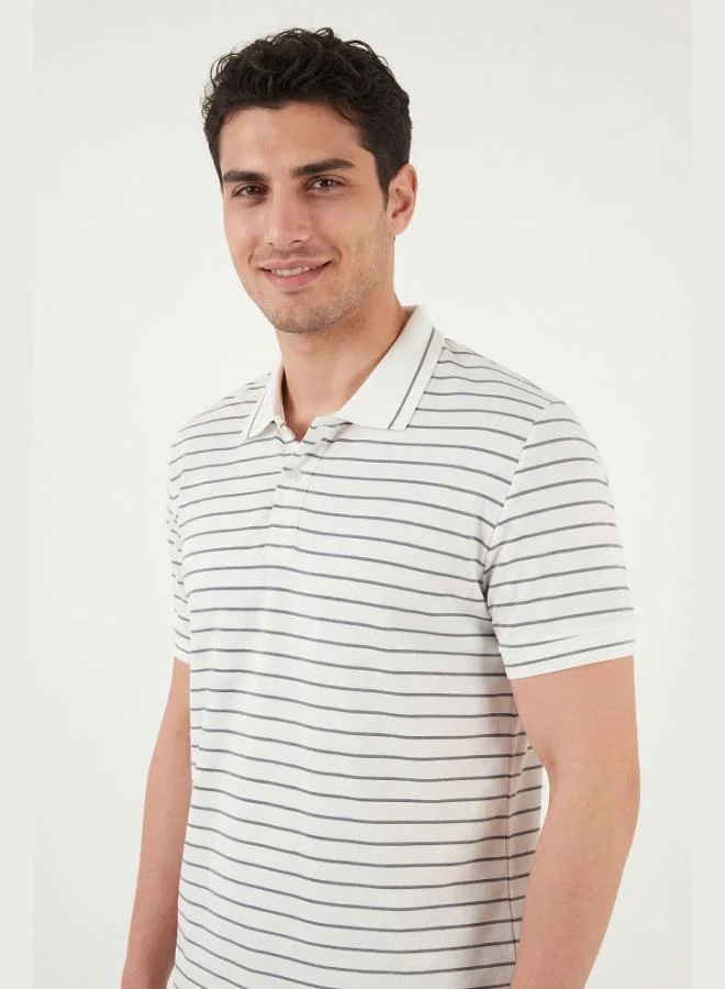 Buratti  Buratti Striped Short-Sleeve Button-Down Polo T-Shirt Men's POLO T-SHIRT 5904026 for Men | Best Price UAE