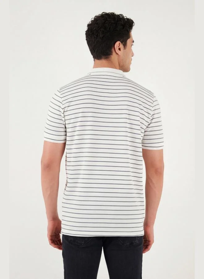 Buratti  Buratti Striped Short-Sleeve Button-Down Polo T-Shirt Men's POLO T-SHIRT 5904026 for Men | Best Price UAE
