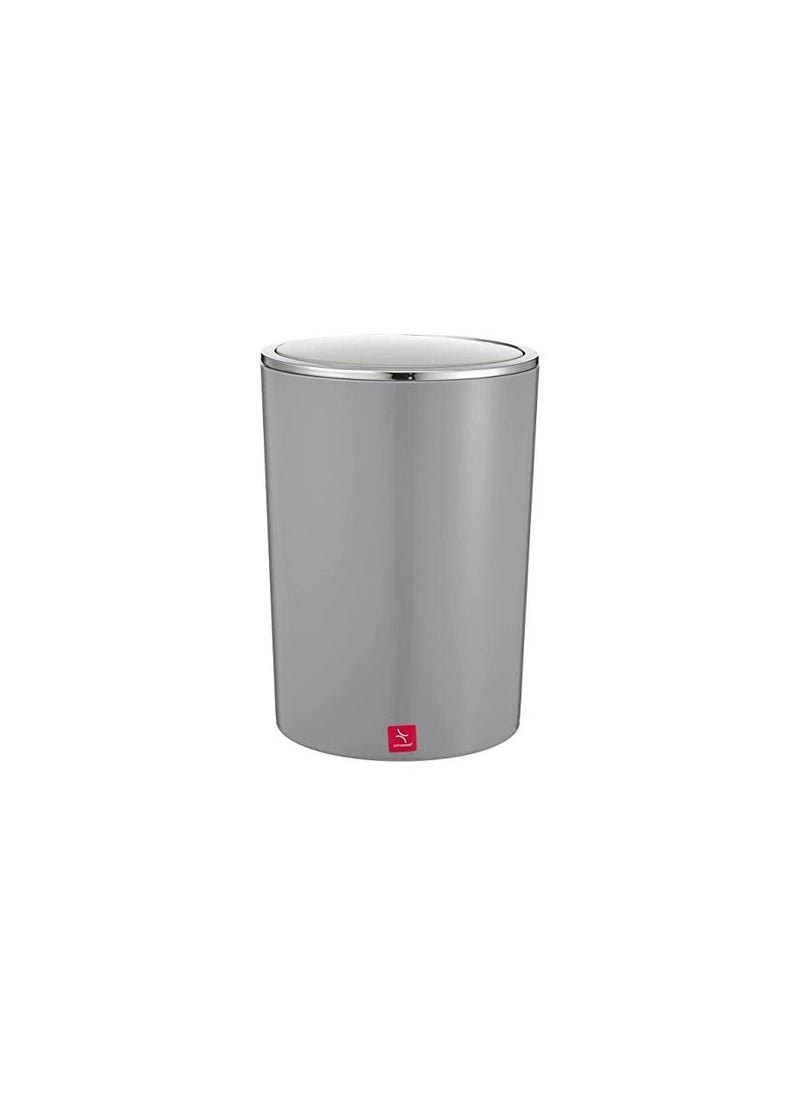 Primanova Acrylic basket trash can with swing lid 6 Liter grey  - Image 1