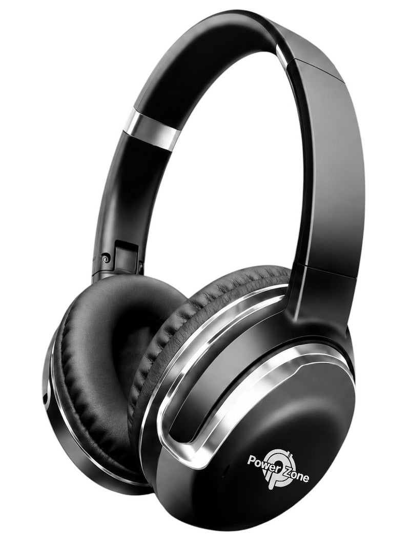 Power Zone PZ-120 Wireless Over-Ear Headphones with Bluetooth Connectivity, Deep Bass Stereo Sound, Soft Ear Cushions, Built-in Microphone, Adjustable Headband & Long Battery Life - Image 1