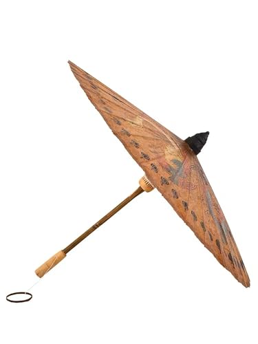 Bestage 33.5" Chinese Japanese Handmade Oil Paper Umbrellas Parasol,Thai Asian Dragon Phoenix Painted Decoration Umbrellas for Parties Photography Costumes and Other Events（1 PCS - Image 4