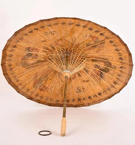 Bestage 33.5" Chinese Japanese Handmade Oil Paper Umbrellas Parasol,Thai Asian Dragon Phoenix Painted Decoration Umbrellas for Parties Photography Costumes and Other Events（1 PCS - Image 3