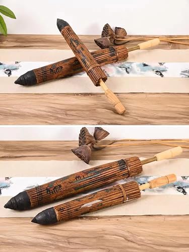 Bestage 33.5" Chinese Japanese Handmade Oil Paper Umbrellas Parasol,Thai Asian Dragon Phoenix Painted Decoration Umbrellas for Parties Photography Costumes and Other Events（1 PCS - Image 5