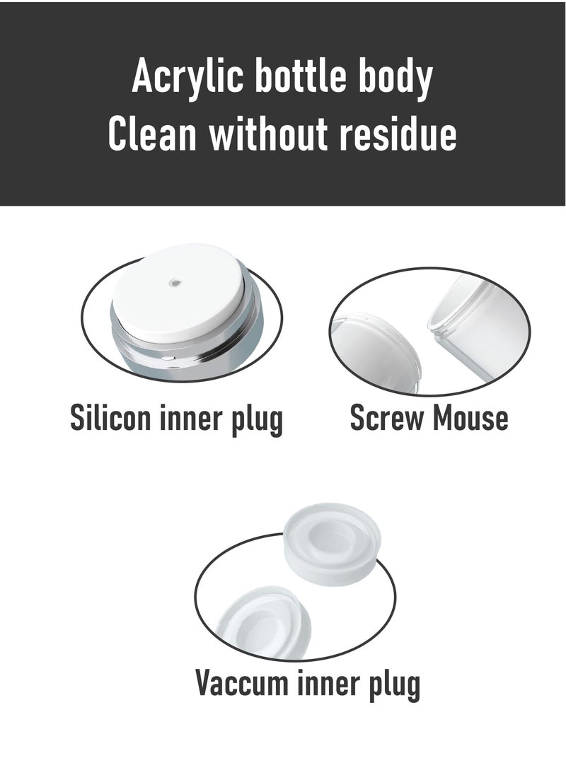 TRENZ Airless Pump Jars Empty Refillable Makeup Jar Acrylic Press Cosmetic Containers Leakproof Vacuum Face Cream Bottle For Toiletries Cosmetic Container-30ml  - Image 3