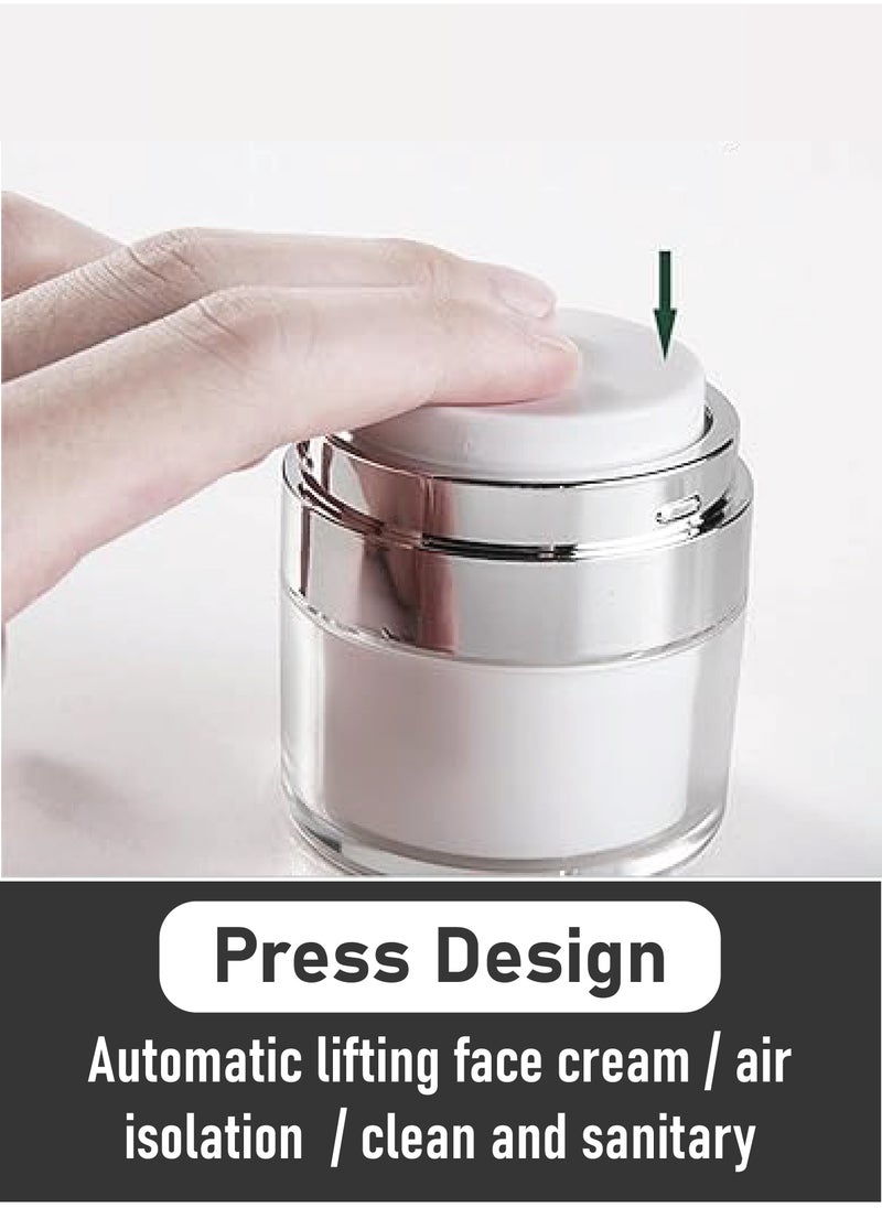 TRENZ Airless Pump Jars Empty Refillable Makeup Jar Acrylic Press Cosmetic Containers Leakproof Vacuum Face Cream Bottle For Toiletries Cosmetic Container-30ml  - Image 5