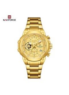 NF8071 Men's Chronograph Watch – Full Gold Stainless Steel, Luxury Design, Waterproof
