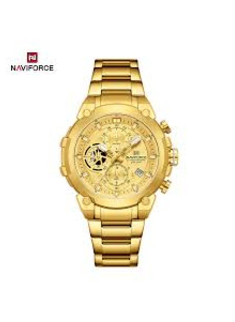 NAVIFORCE - NF8071 Men's Chronograph Watch – Full Gold Stainless Steel, Luxury Design, Waterproof - Image 1