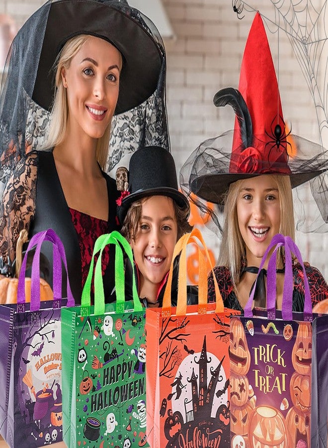 مجموعة جاي وايانغ المكونة من 12 قطعة من حقائب الهالوين لجمع الحلوى، حقائب حمل بمقابض للأطفال، حقائب هدايا غير منسوجة قابلة لإعادة الاستخدام للهالوين لتغليف الهدايا ولوازم الحفلات. - Image 4