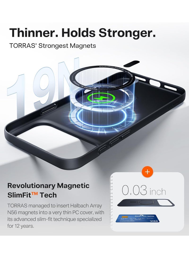 غطاء SlimFit-Mag لسلسلة iPhone 17 Pro Max (6.9 بوصة، 2025)، رقيق للغاية، متوافق مع MagSafe، مضاد للخدش بخامة PC Bayer الصلبة المطفأة - Image 4