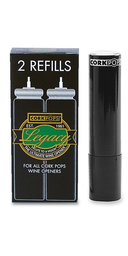 Cork Pops Wine Bottle Opener Refill Cartridges 2 Per Box- Eco-Friendly Low-Pressure, Fits All Cork Pops Models Opens 60-80 Bottles Per Cartridge 1 Box - Image 1