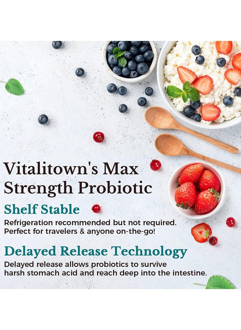 Probiotic Action 120 Billion CFUs Probiotics 36 Strains, Prebiotics, Digestive Enzymes for Men and Women, 30 Delayed Release Veg Caps  - Image 4