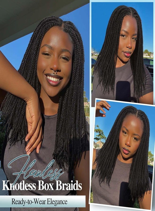 quickwig Senegalese Twist Braided Wig for Black Women Full Lace Short Knotless Twist Wigs Glueless Synthetic Braids Wigs Pre Plucked with Baby Hair Micro Twist Hair 20 inches - Image 4
