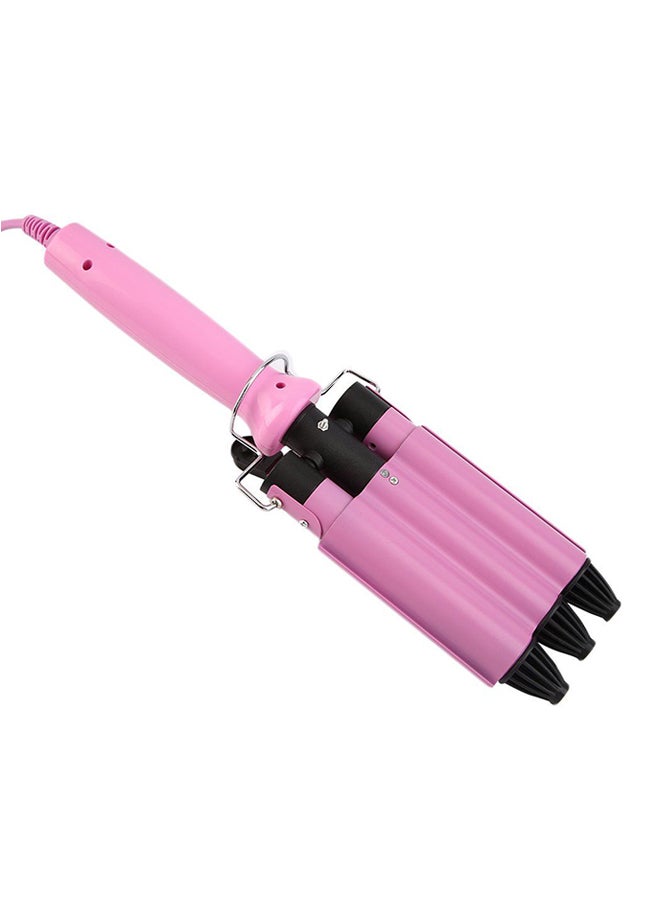 3 Barrel Triple Barrel Ceramic Hair Curling Iron Pink 25mm - Image 3