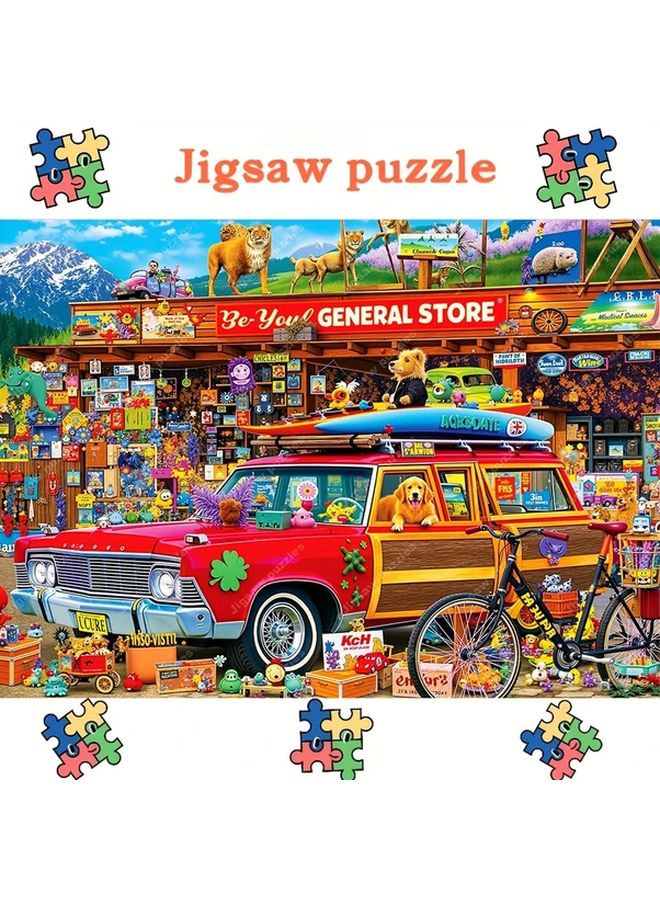 2000 Pcs Jigsaw Puzzle Adults 39.37x27.55 Inch Retro Road Trip Wall Art Gift - Image 4