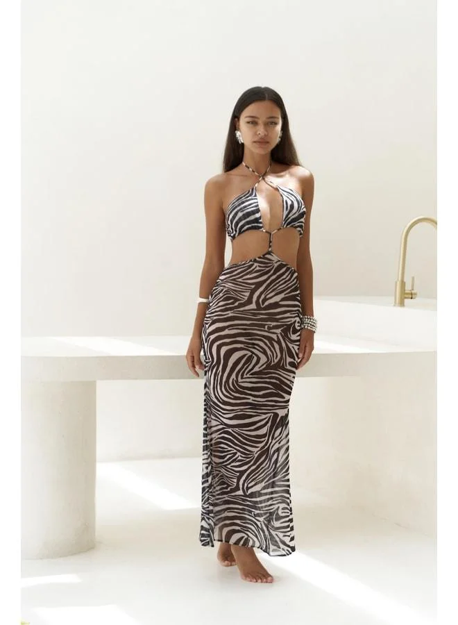 Bohemai Griffin Black Long Dress with Tie Details.