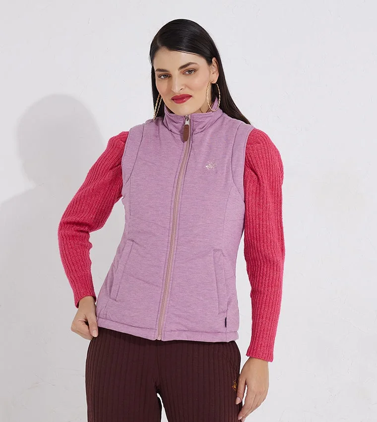 BEVERLY HILLS POLO CLUB Beverly Hills Polo Club Women's Solid High Neck Fleece Vest