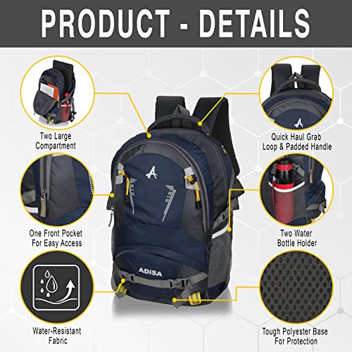 ADISA casual laptop backpack office bag college travel back pack for men and women (BP141-NAV) - Image 3
