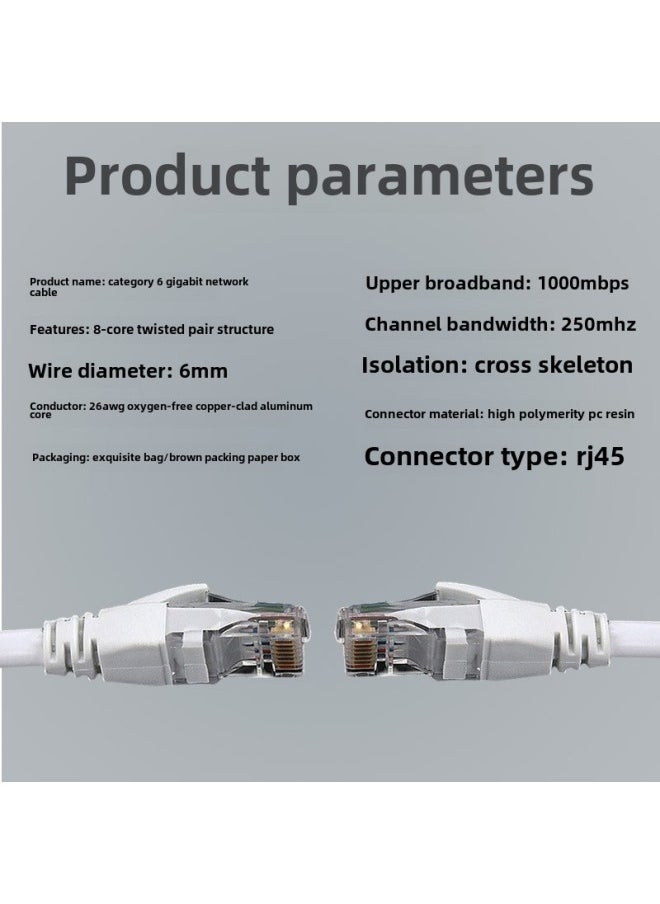 Generic Six Types Of Computer Jumper Home Optical Cat Router Broadband Network Cable CAT6 Unshielded 8-core High-speed Cable-Color:Six Types Of Network Cable [white]]-Line Length:1M  - Image 4