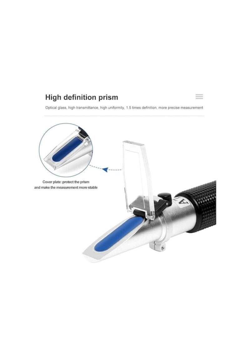 Refractometer Baijiu Alcohol Measurement Double Scale Automatic Temperature Compensation 0-80% Specific Gravity Hygrometer with ATC - Image 4