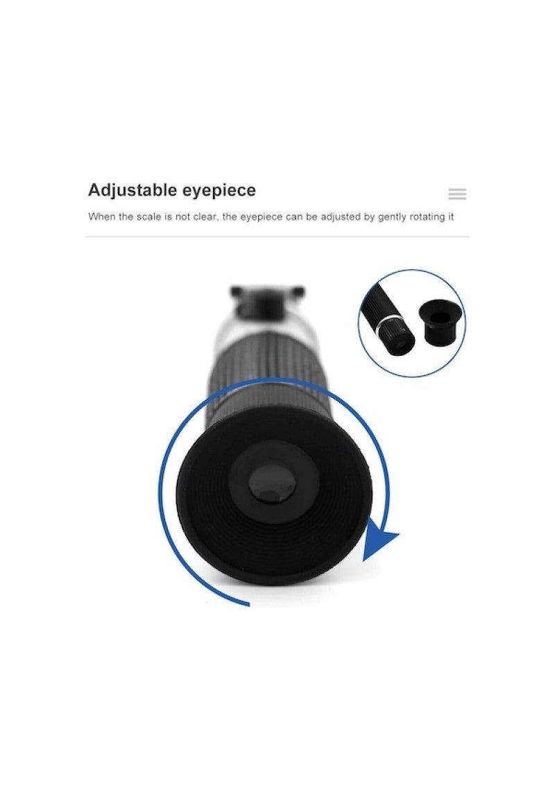 Refractometer Baijiu Alcohol Measurement Double Scale Automatic Temperature Compensation 0-80% Specific Gravity Hygrometer with ATC - Image 5