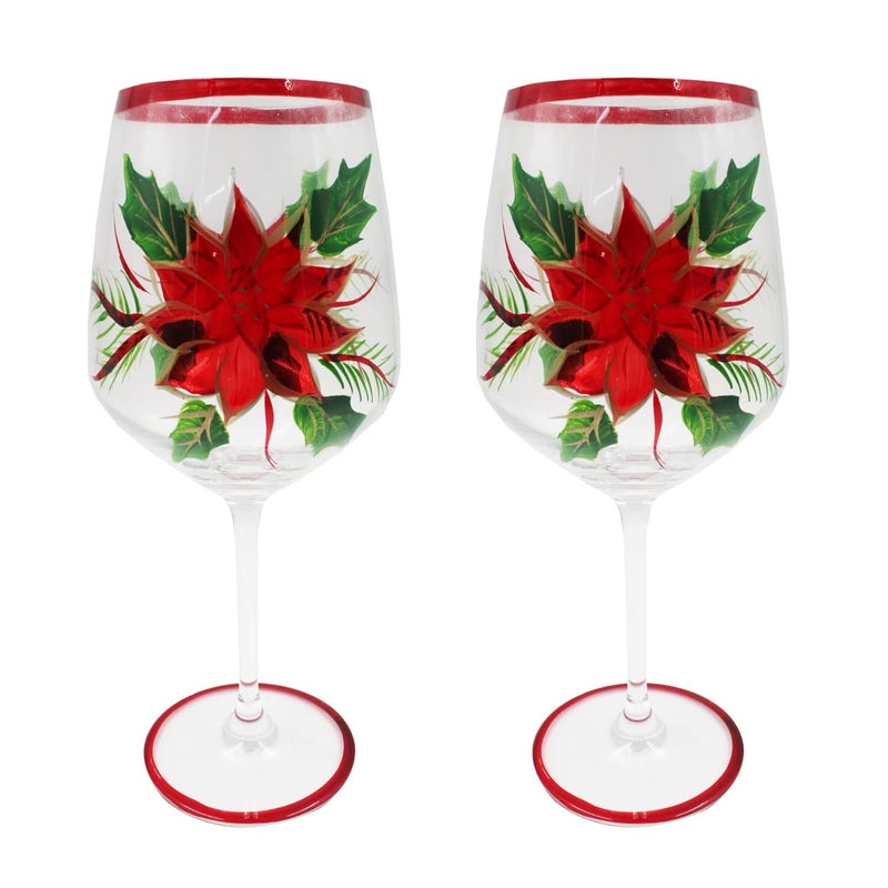 Jades Christmas Theme Wine Glasses Set of 4 A - Image 3