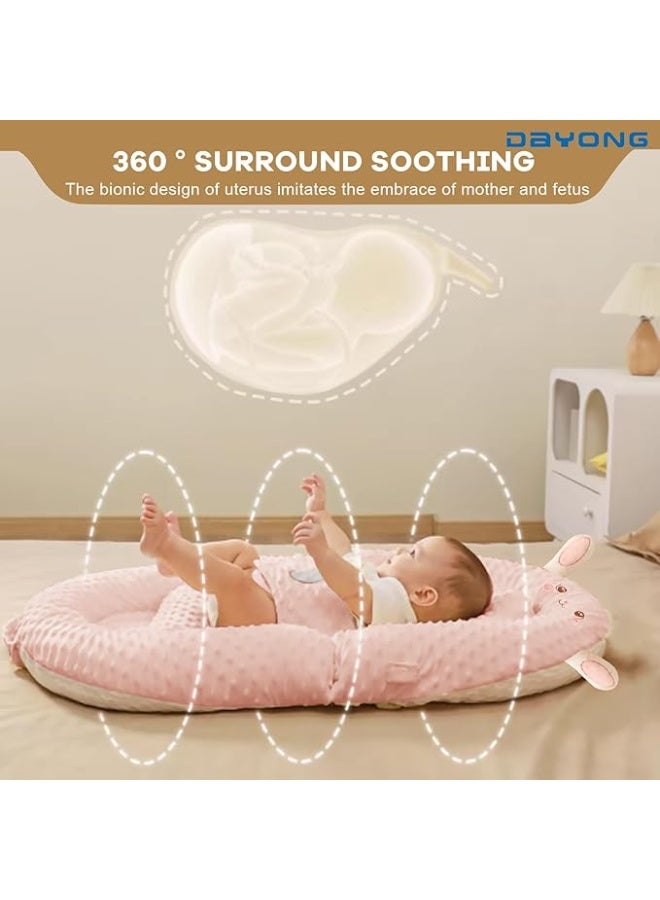 DUNISO Baby Sleeping Nest, Newborn Lounger, Foldable Newborn Travel Bed, Comfortable Cushion And Nest With Pillow,, Anti-Reflux Pillow, Double-Sided Use, Multifunctional Bionic Bed, Suitable For Travel Bedroom Living Room. (Pink) - Image 4