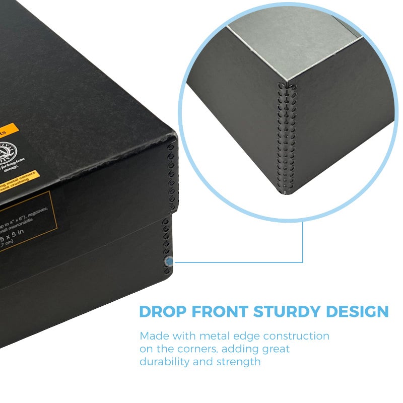 Lineco, 4x6 Photo Storage Box, Archival Pictures Organizer, Holds up to 1700 of 4 x 6 Photograph, Store & Preserve Prints, Docs, Reports, Removable Lid 15.5" x 12" x 5" - Image 4